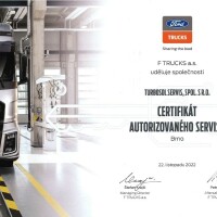 Certifikát Turbosol servis Brno