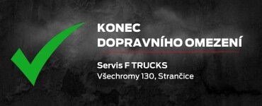 Aktuálně: Konec dopravního omezení u servisu F TRUCKS Strančice